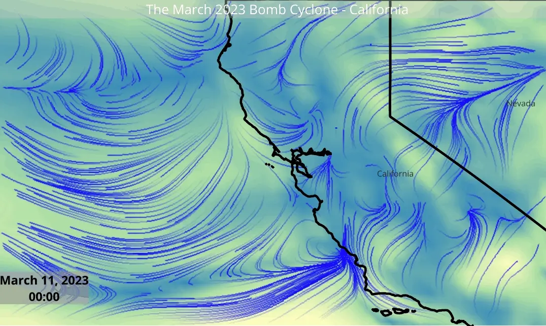 Souther California bomb cyclone gif